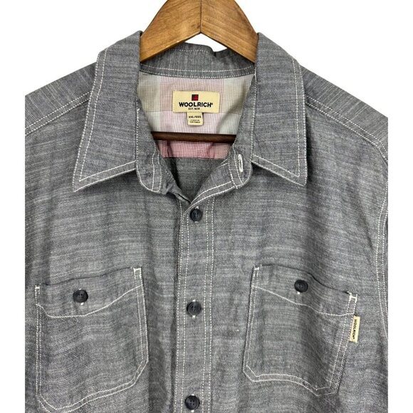 Woolrich Short Sleeve Static Heathered Gray Button Down Shirt Men’s Size XXL - Picture 4 of 9